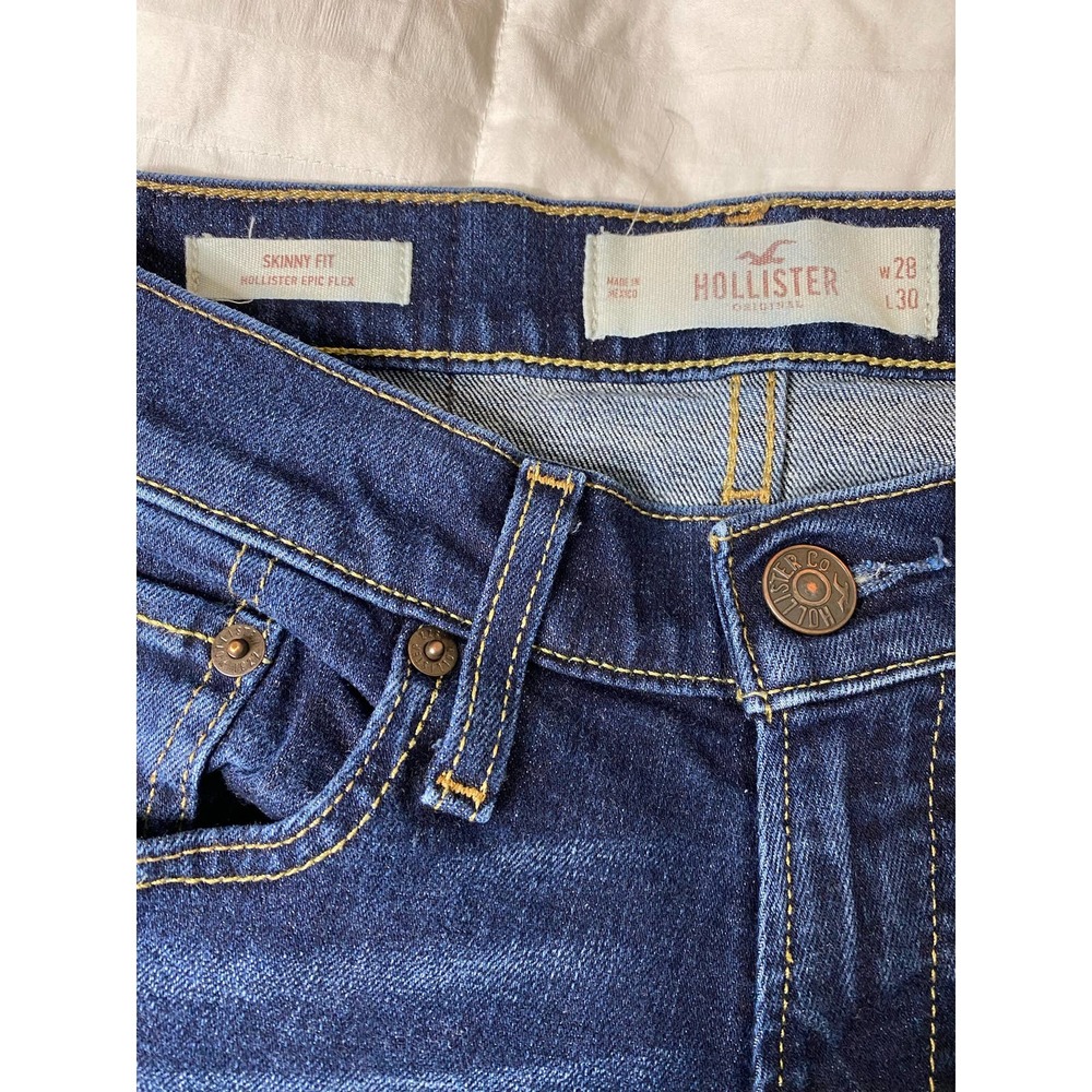 Hollister mens skinny epic flex jeans blue denim fitted hip thigh sz 28 x 30 EUC - Picture 2 of 4